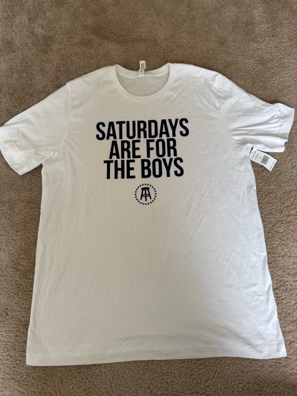 Barstool Saturdays Are For The Boys White Graphic Tee